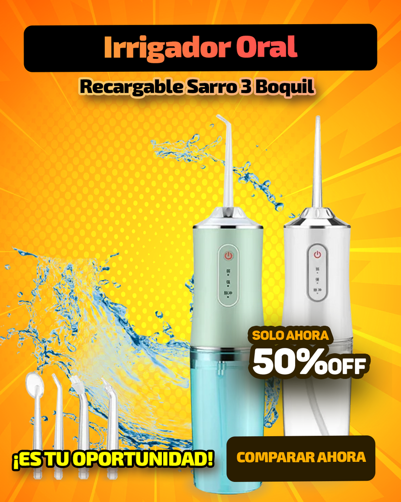 Irrigador Oral Recargable 4 Boquillas