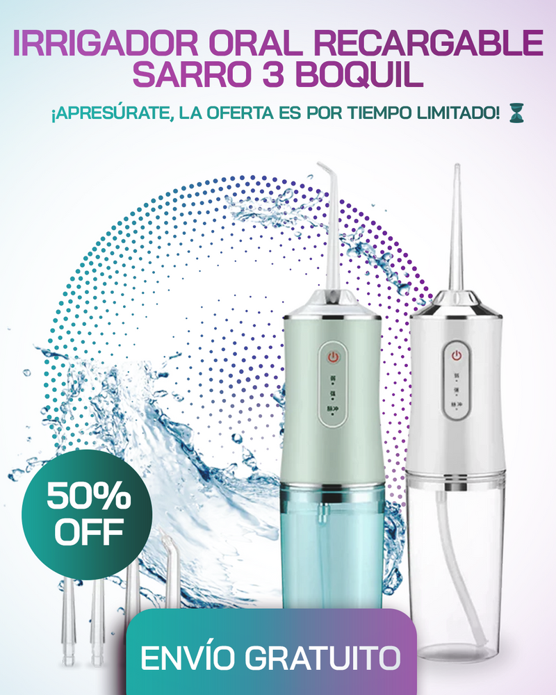 Irrigador Oral Recargable 4 Boquillas